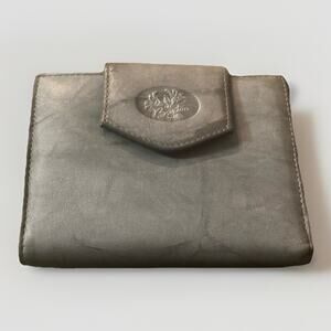 Vintages Woman Buxton CC Holder/Cash/Change Leather Top Grain Buxton Wallet Grey